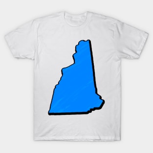 Bright Blue New Hampshire Outline T-Shirt